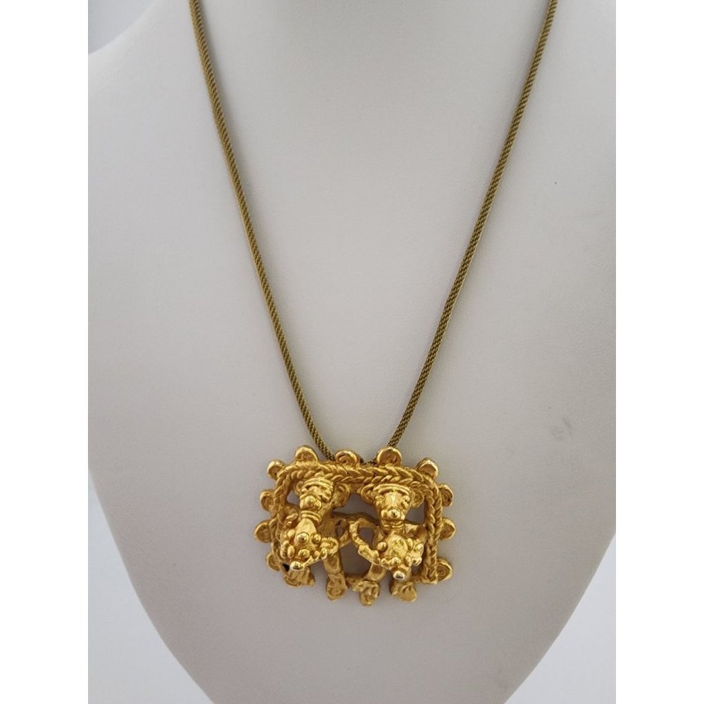 Vintage Tribal Pendant Necklace Attributed To Alva Studios (A3448)